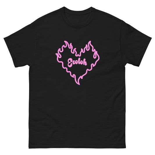 T-shirt Ecoloh cuore in fiamme